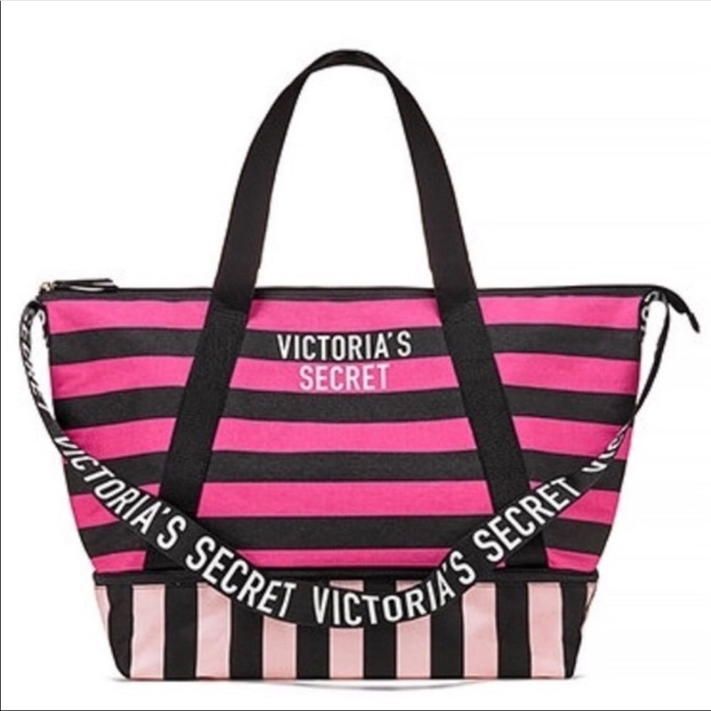 VS Striped Large Travel Tote Bag